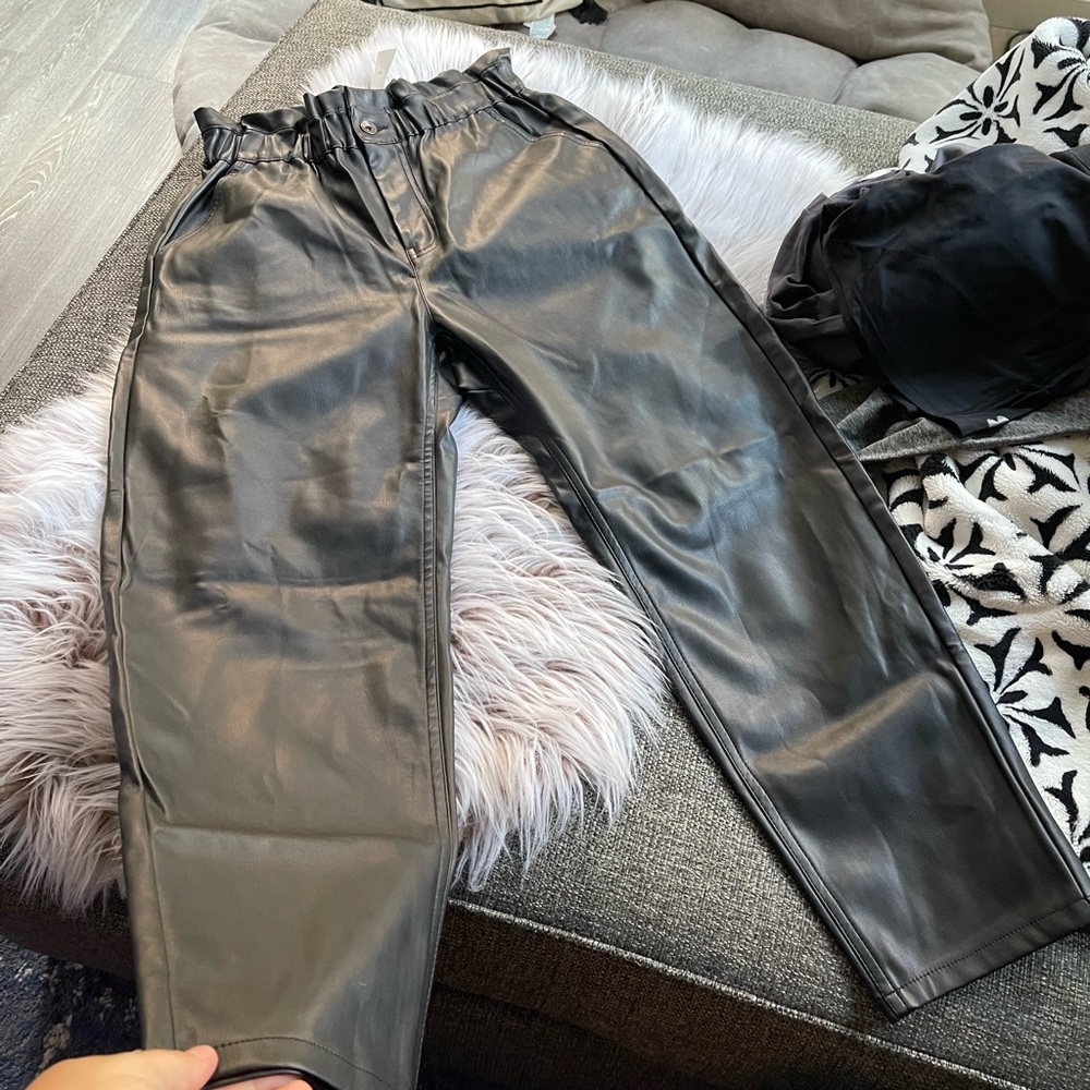 Faux leather pants